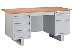 Double Pedestal Desk with Chipboard Top